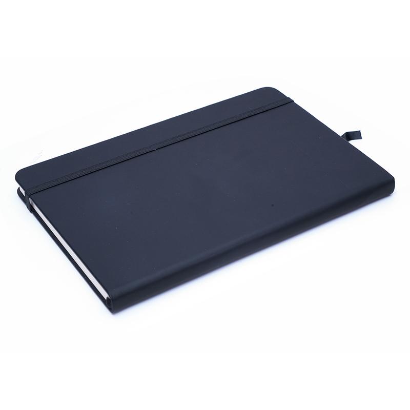 Customised Dark Blue - Pu Leather Note Book With Elastic & Pen Holder